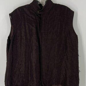 Eskandar Neiman Marcus Brown Textured Regular Fit Outerwear Women Vest Size 1